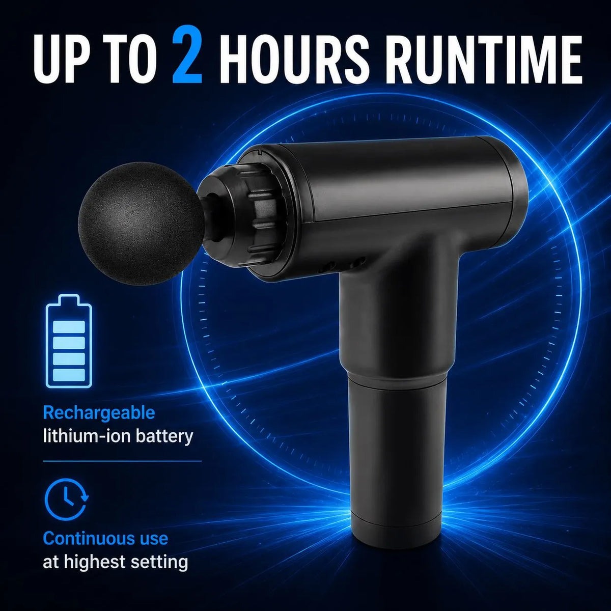 Aumerage Impact Massage Gun – 6 Speed Deep Tissue Muscle Massager with 4 Interchangeable Heads, Rechargeable Handheld Body Massager for Gym & Home - Image 7