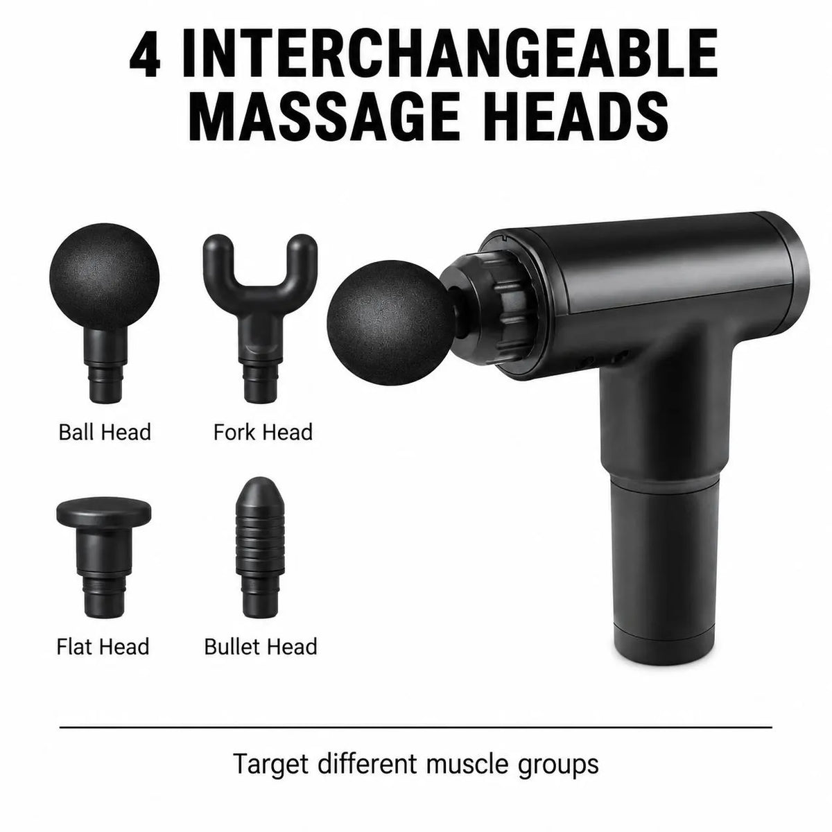 Aumerage Impact Massage Gun – 6 Speed Deep Tissue Muscle Massager with 4 Interchangeable Heads, Rechargeable Handheld Body Massager for Gym & Home - Image 8