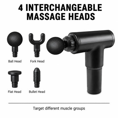 Aumerage Impact Massage Gun – 6 Speed Deep Tissue Muscle Massager with 4 Interchangeable Heads, Rechargeable Handheld Body Massager for Gym & Home - Image 8