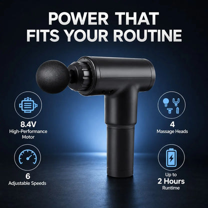 Aumerage Impact Massage Gun – 6 Speed Deep Tissue Muscle Massager with 4 Interchangeable Heads, Rechargeable Handheld Body Massager for Gym & Home - Image 9