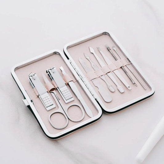 10 Pcs Remology Stainless Steel Manicure Set Silver