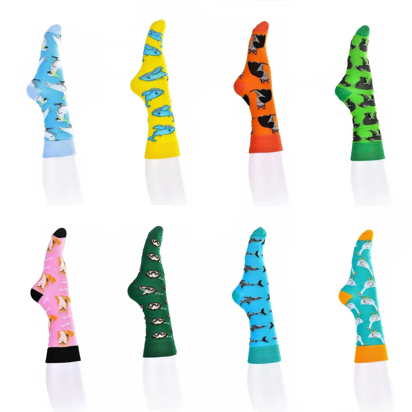 8 Pairs Fashion Novelty Funny  Socks one Size 5-13 Men  Socks  Women  Socks #1 - Image 2