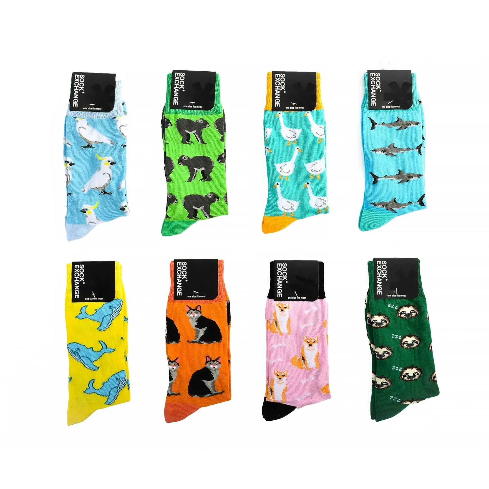 8 Pairs Fashion Novelty Funny  Socks one Size 5-13 Men  Socks  Women  Socks #1 - Image 3