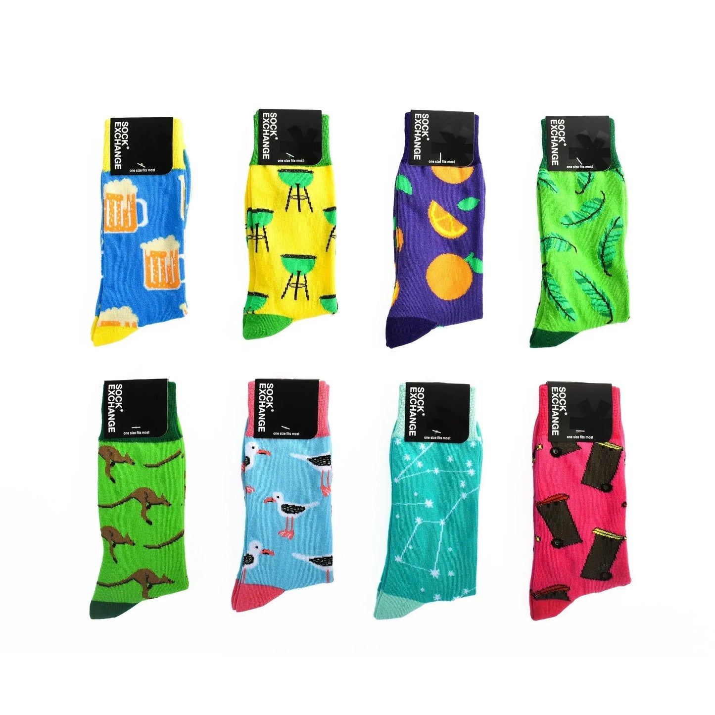 8 Pairs Fashion Novelty Funny  Socks one Size 5-13 Men  Socks  Women  Socks #2 - Image 3