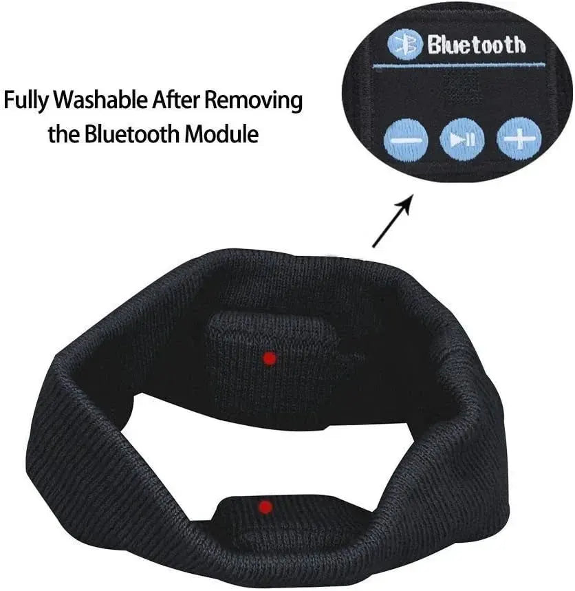 Headset Bluetooth 5.0 Wireless Stereo Earbud Headphone Sports Headband w/Mic-Black - Image 5