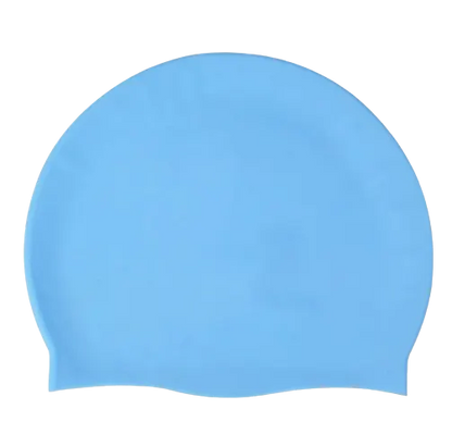 Silicone Swimming Cap Large Waterproof Swim Hat for Long Hair Men Women Adults-Blue