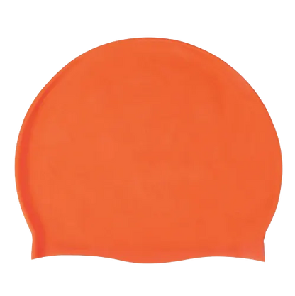 Silicone Swimming Cap Large Waterproof Swim Hat for Long Hair Men Women Adults-Orange