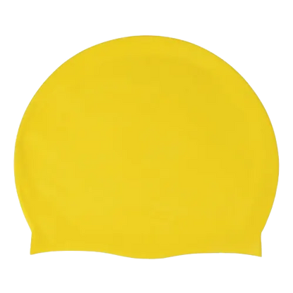 Silicone Swimming Cap Large Waterproof Swim Hat for Long Hair Men Women Adults-Yellow