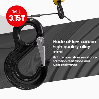 2SET 3.15T Sling Hook Heavy Duty Hammerlock/Slip Hook Kit With Swivel Winch & Safety Latch-Black - Image 6
