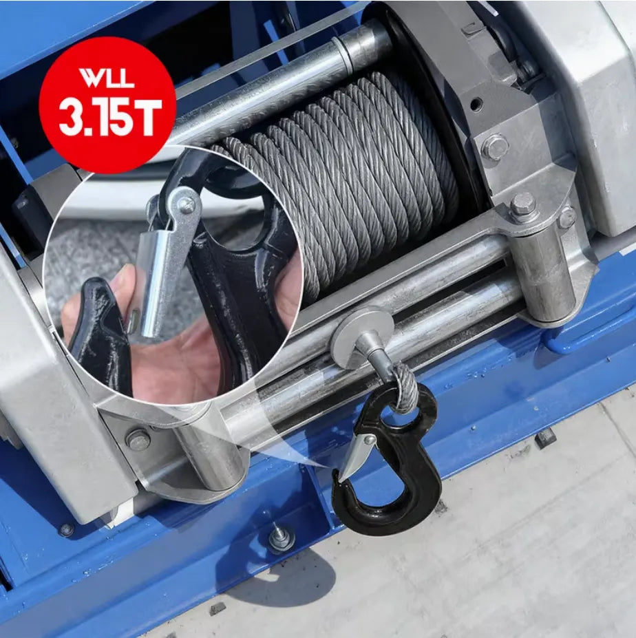 2SET 3.15T Sling Hook Heavy Duty Hammerlock/Slip Hook Kit With Swivel Winch & Safety Latch-Black - Image 9