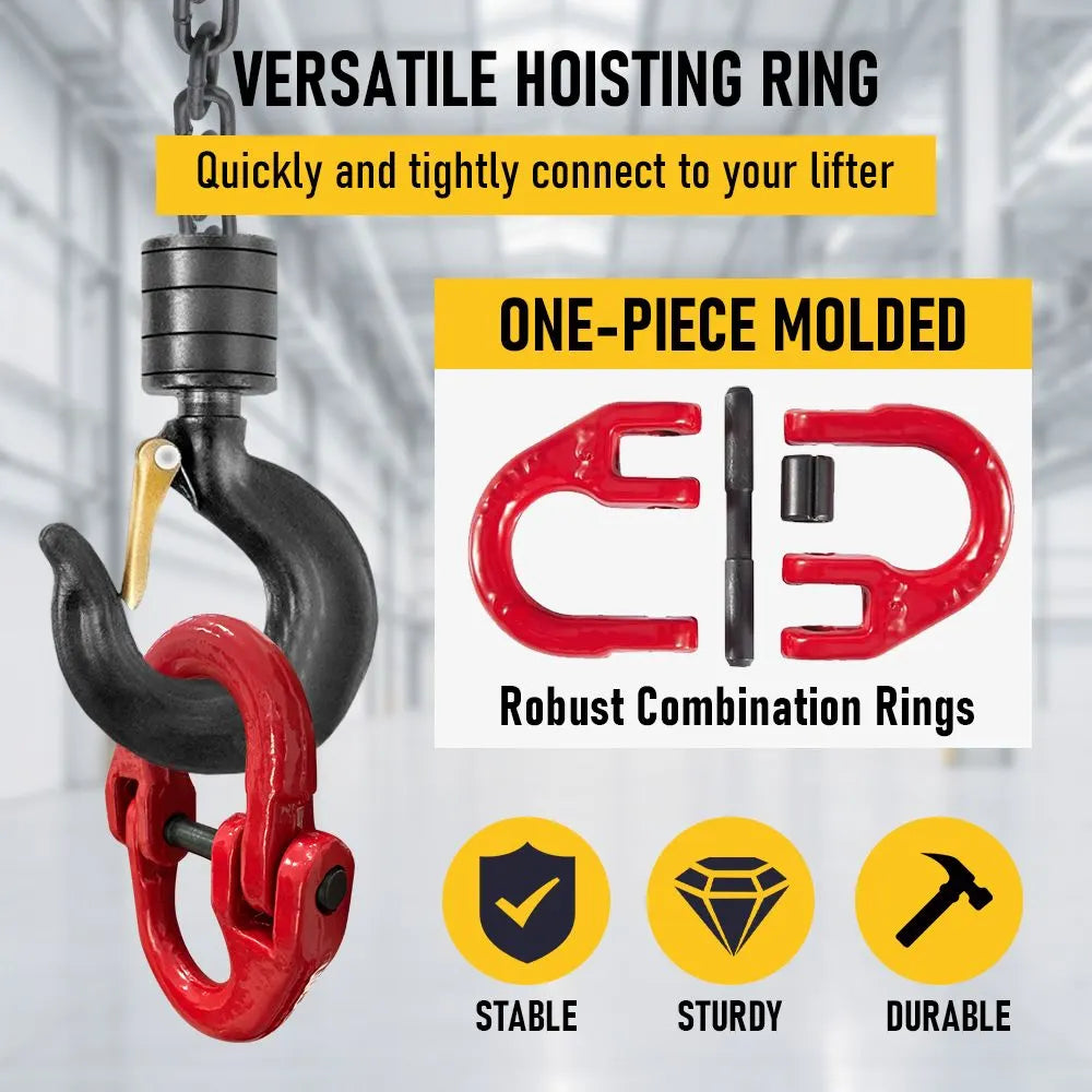 2SET 3.15T Sling Hook Heavy Duty Hammerlock/Slip Hook Kit With Swivel Winch & Safety Latch-Red - Image 7