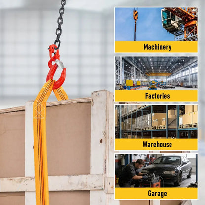 2SET 3.15T Sling Hook Heavy Duty Hammerlock/Slip Hook Kit With Swivel Winch & Safety Latch-Red - Image 8
