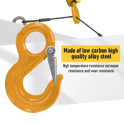 2SET 3.15T Sling Hook Heavy Duty Hammerlock/Slip Hook Kit With Swivel Winch & Safety Latch- Yellow - Image 7