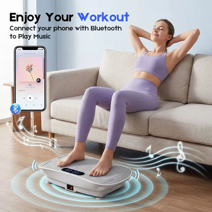 Vibration Plate Exercise Machine, Whole Body Shake Plate with LED Touch Screen & Bluetooth Speaker, Multi-Speed Fitness Platform - Image 4