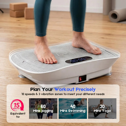 Vibration Plate Exercise Machine, Whole Body Shake Plate with LED Touch Screen & Bluetooth Speaker, Multi-Speed Fitness Platform - Image 8