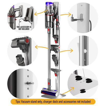 Freestanding Holder for Dyson Vacuum Stand – Suitable for Dyson V6 V7 V8 V10 V11 V12 V15 Gen5 & DC series Vacuum Cleaners, Elegant & Stable Standing Dock Accessory Storage Stand for Dyson Stand