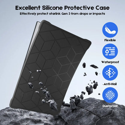 Silicone Cover for Starlink Gen 3 Standard, Waterproof Protective Case, Anti-Scratch, Sand & Hail Protection, Black - Image 8