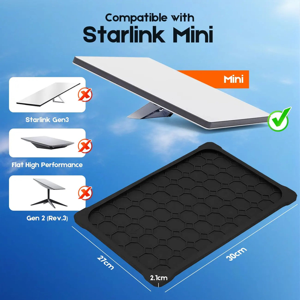 Silicone Cover for Starlink MINI, Anti-Rock/Sand/Hail Waterproof Silicone Case Fits Starlink Standard, Outdoor Roof Protection, Shields Rocks, Sand & Hail-Black - Image 3
