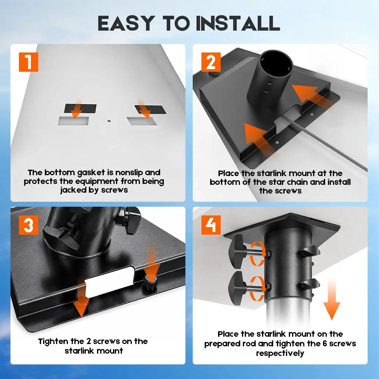 Pipe Adapter for Starlink Gen 3, Metal Mounting Connector for Starlink V3 Standard Dish to Wall/Pole Mount, Replacement Interface Bracket - Image 8