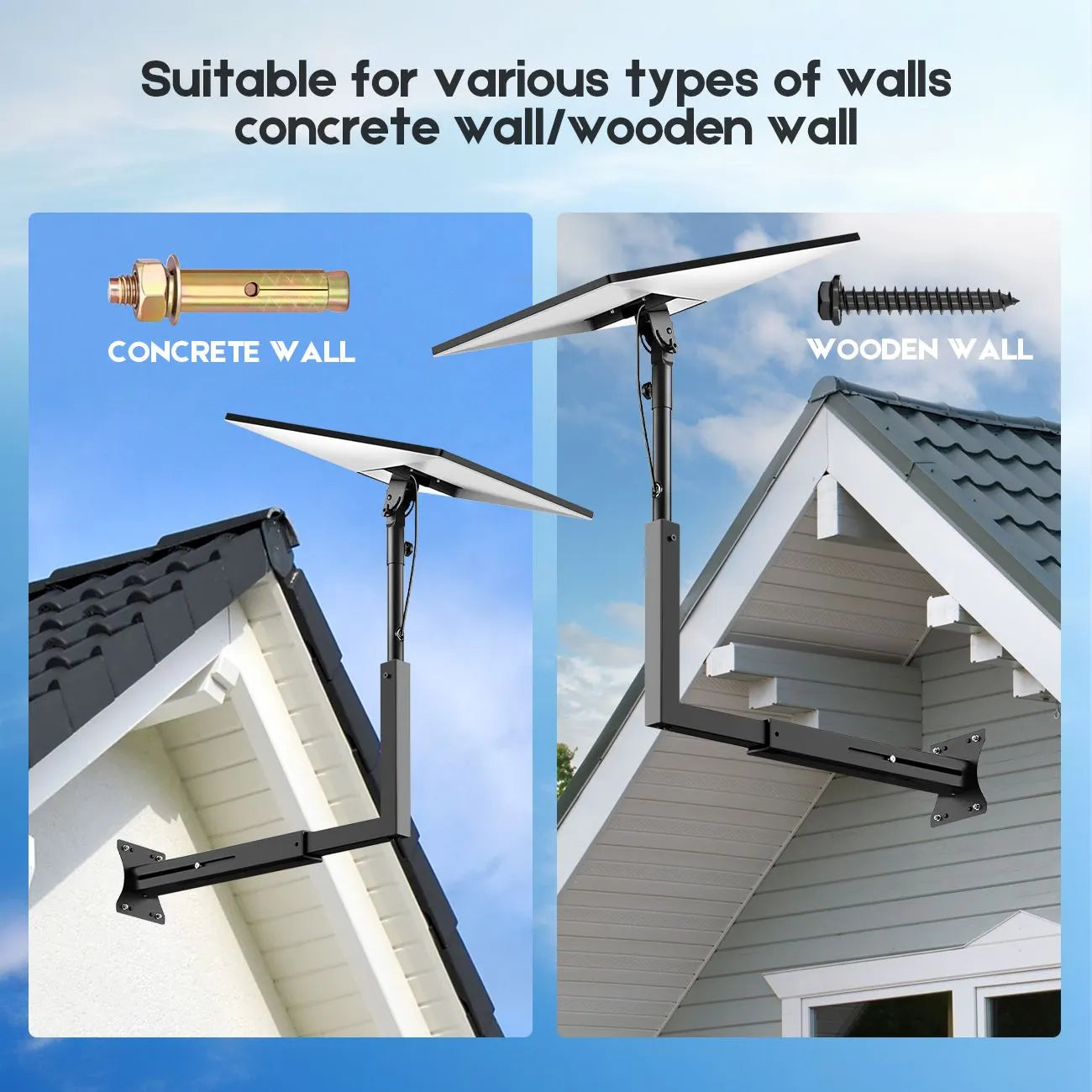 Long Arm Mount for Starlink Gen 3 Standard, Adjustable Telescoping Roof & Wall Bracket, 90°–180° Angle, 25–40cm Extension, Heavy-Duty Weather-Resistant - Image 3