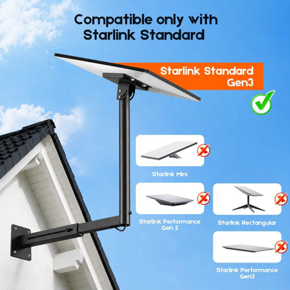 Starlink Mount for Gen 3 / Standard 4 / 4X, Adjustable Telescoping Wall & Roof Bracket, 360° Rotation & 0–90° Tilt, Heavy-Duty Manganese Steel - Image 5