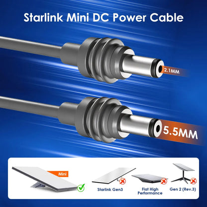 DC to DC Power Cable for Starlink Mini 5M 16AWG 5.5x2.1mm Waterproof Extension Cord 12V-24V for RV Caravan Camping Vehicle Boat Off-Grid - Image 2