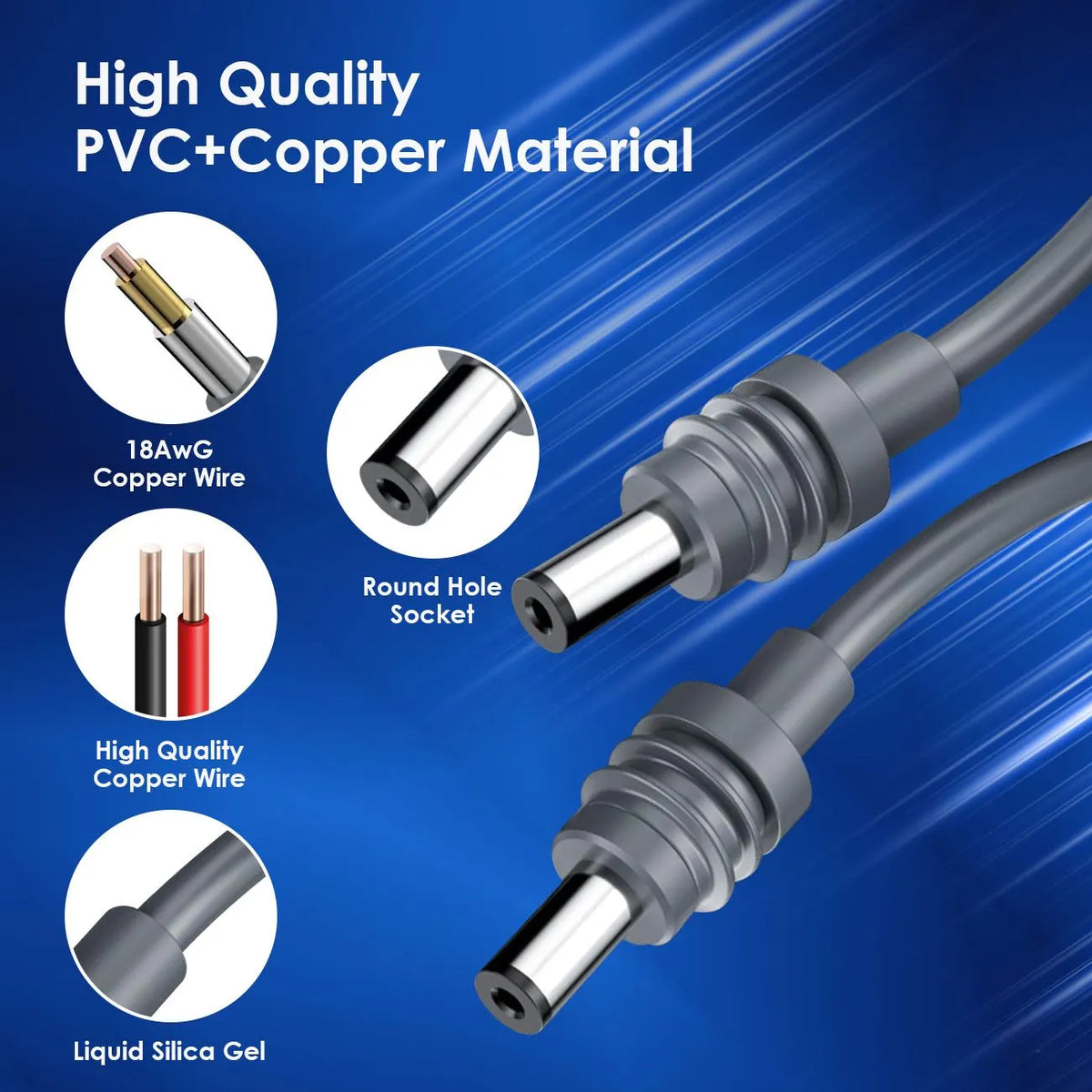 DC to DC Power Cable for Starlink Mini 5M 16AWG 5.5x2.1mm Waterproof Extension Cord 12V-24V for RV Caravan Camping Vehicle Boat Off-Grid - Image 4