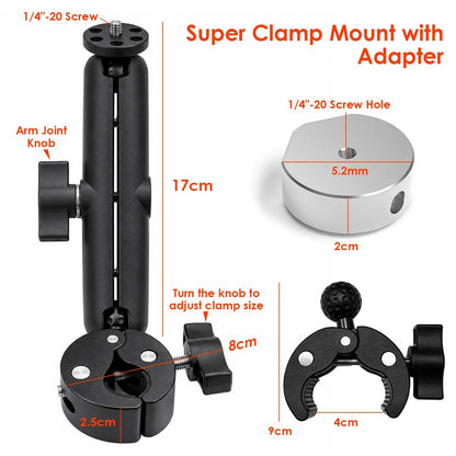 Pole Clamp for Starlink Mini, Adjustable Mount & Adapter Aluminum Alloy Pipe Adapter for 2024/2025/2026 Starlink Mini, RV/Yacht/Van/Camper/Boat - Image 2