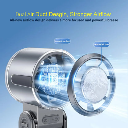 Portable Handheld Fan, Rechargeable Battery Powered with High-Speed Turbo for Strong Wind & Rapid Cooling, Aesthetic Design - Image 3