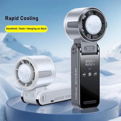 Portable Handheld Fan, Rechargeable Battery Powered with High-Speed Turbo for Strong Wind & Rapid Cooling, Aesthetic Design - Image 5