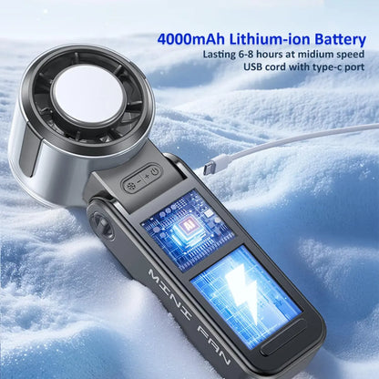 Portable Handheld Fan, Rechargeable Battery Powered with High-Speed Turbo for Strong Wind & Rapid Cooling, Aesthetic Design - Image 6