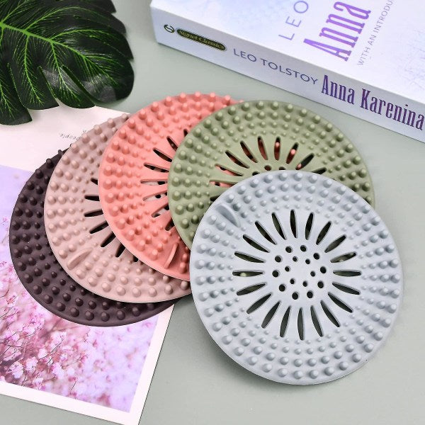 5-pack drain hair catcher, silicone hair stopper Bathtub drain filter, cover Hair trap, hair catcher_max - Image 3