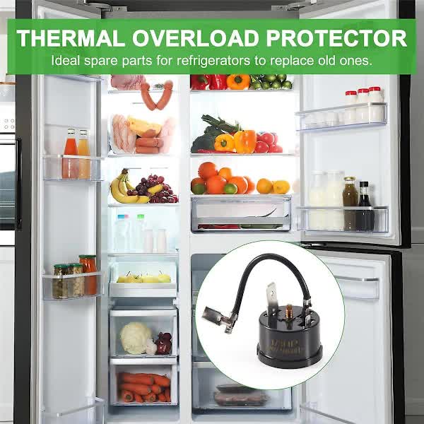 Thermal Overload Protector for Refrigerator Compressor Compatible with Hx1 1/3HP Black - Image 4