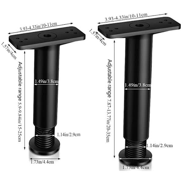 Bed Frame Support Furniture Legs 15-25cm, 1pc - Image 3