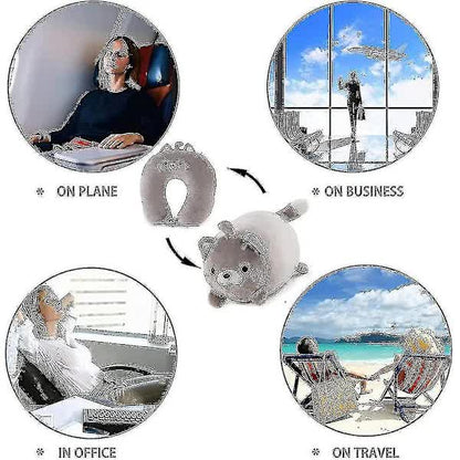 Children's Travel Pillow 2 in 1 Convertible Neck Pillow for Kids Airplane Car Travel - Image 4