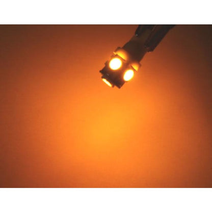 T10 w5w LED with 5 pcs 5050SMD Yellow-Orange chip 12v DC 10-pack Yellow Yellow - Image 2