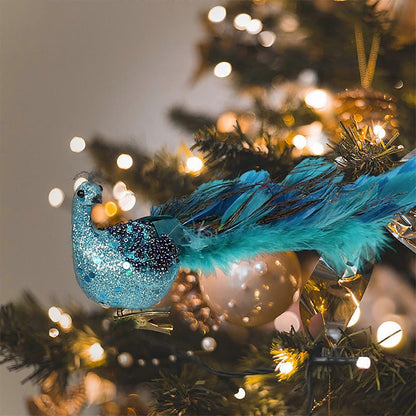 Peacock Feather Christmas Tree Ornaments, 3D Simulation Decorations, Natural Hanging Crafts for Christmas Decor - Image 2