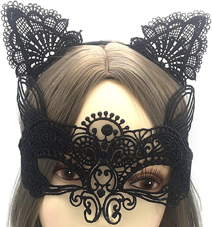 Cat mask and cat ears headband women's fancy dress Halloween mask costume Catwoman accessories makeup party gifts - Image 5