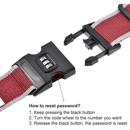 Luggage Straps Suitcase Belts with Buckle and Lock, 2M x 5cm Adjustable PP Packing Straps, Red Gray, 4pcs - Image 2