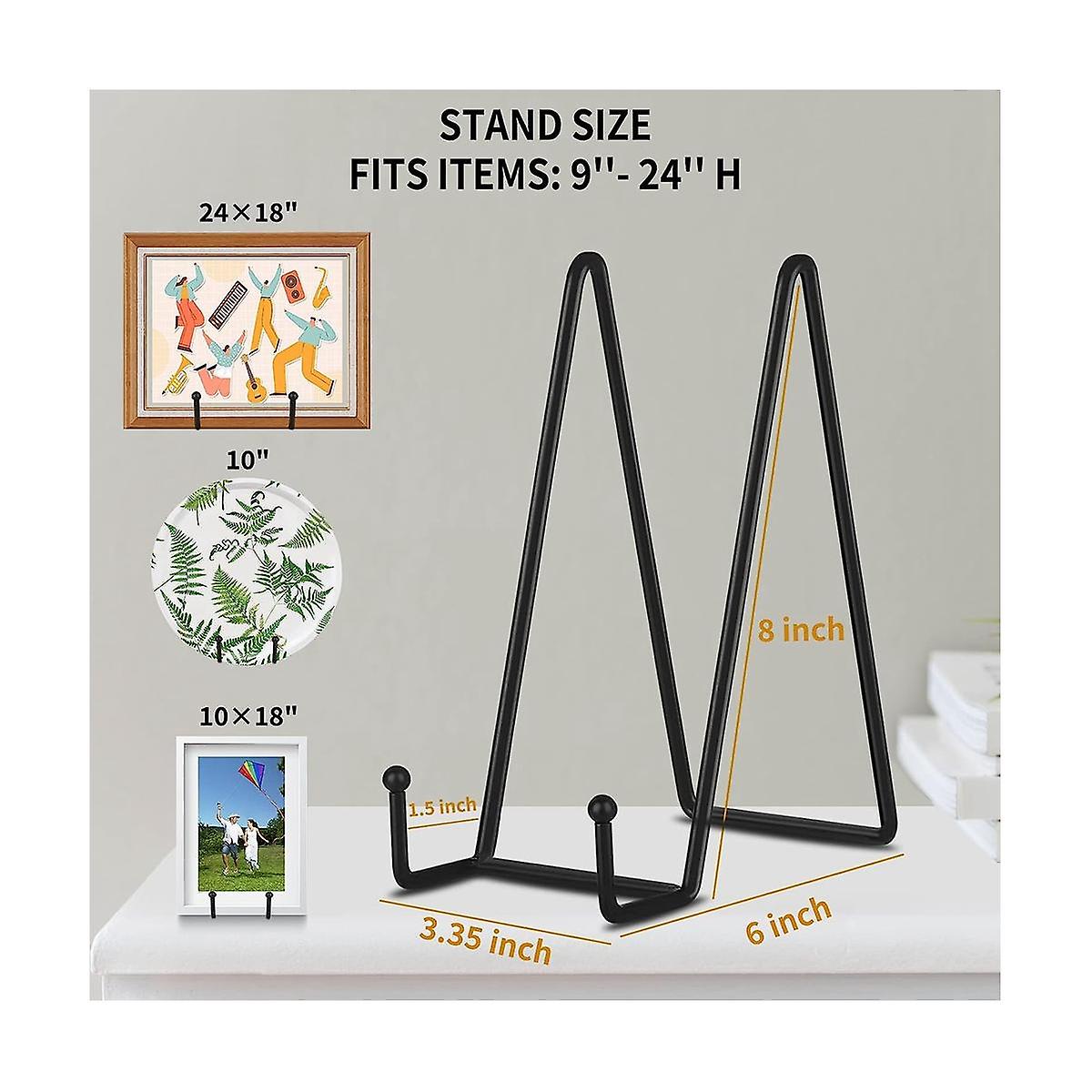 8 Inch Black Metal Plate Stand Holder for Picture, Decorative Plate, Book Compatible with Various Brands - Image 2