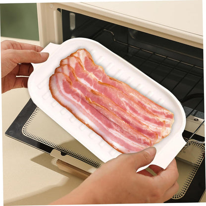 Microwave Tray for Bacon, 30 x 20 x 0.8 cm Silicone Bacon Pan with Lid and Handle, Crispy Bacon Maker - Image 5
