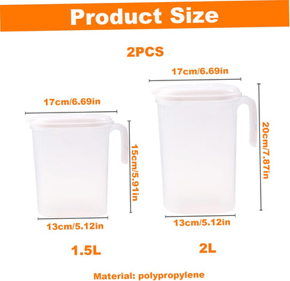 Cooling Water Jug 1.5L 2L Plastic Filter Lid Leak Proof for Juice Iced Tea