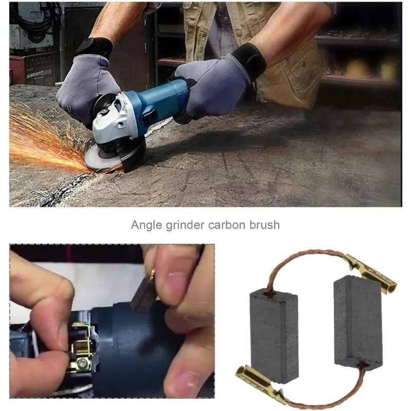 Carbon Brushes for Bosch Angle Grinder 15x8x5mm 20pcs Replacement Compatible Power Tool Repair Parts