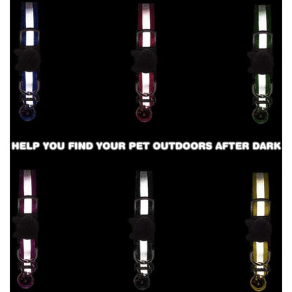 Adjustable Reflective Collars for Cats and Puppies with Bell and Safety Buckle, 6X Multicolor Pet Accessories - Image 4