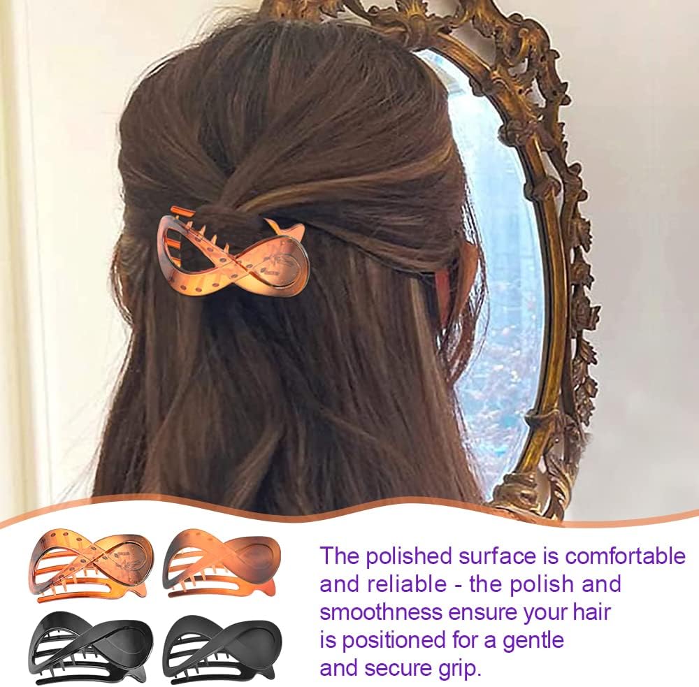 4pcs Matte French Style Hair Clips, Large Acrylic Hair Clips, Non-Slip Hair Clips, Thick Hair, Flat Hair Clips, Grip Hair Clips, Banana Barrette - Image 5