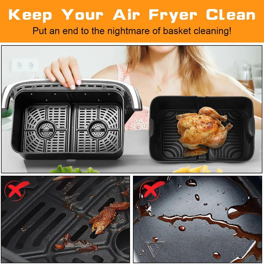 Silicone Molds for Air Fryer, Ninja Flex Drawer Air Fryer, Reusable for 10.4L - Image 4