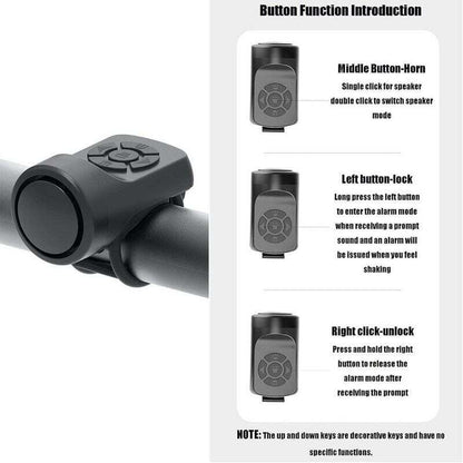 Electric Bicycle Horn 120dB, Portable USB Charging Rubberskin Bell with Alarm for Mountain and Road Bike. - Image 2