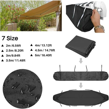 Awning Dust Cover, 3m Patio Awning Dust Cover Black Patio Awning Storage Cover, Waterproof Winter Protection, AAFGVC - Image 4