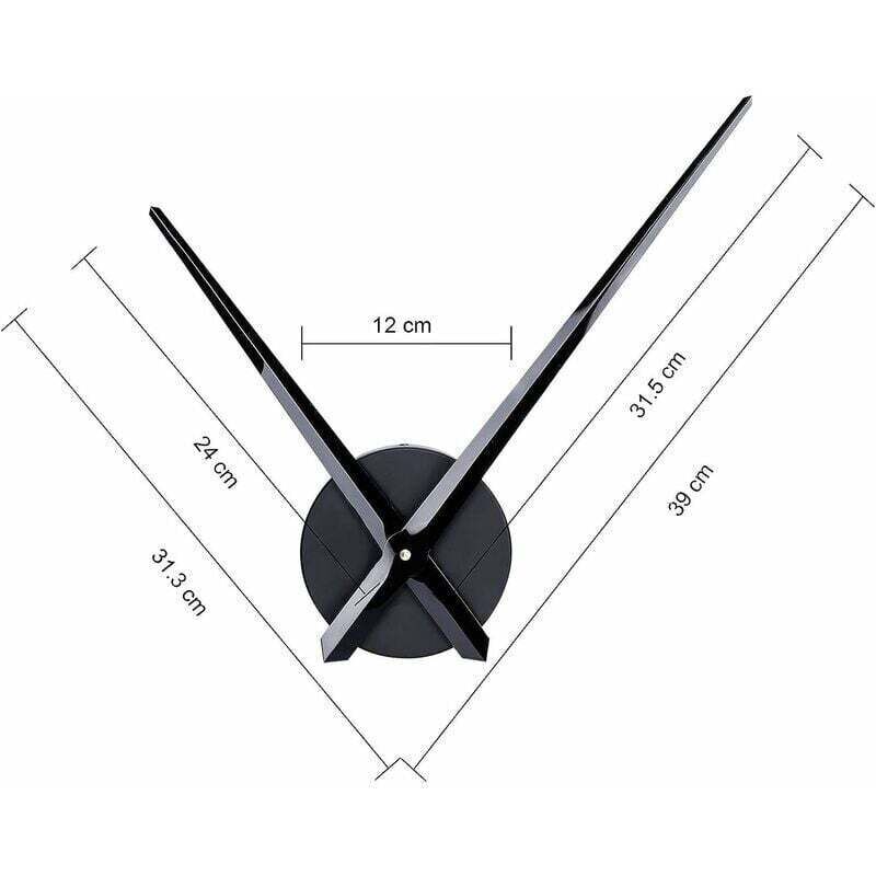 Large Wall Clock Single Hand No Numbers 31.5cm Hands High Longitudinal Shaft Mechanism Black - Image 4