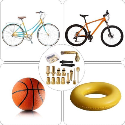 15 pcs Bicycle Valve Adapter Set Reducing Nozzles Tire Pump Adapter Set Ball Pump Needle Universal. - Image 2